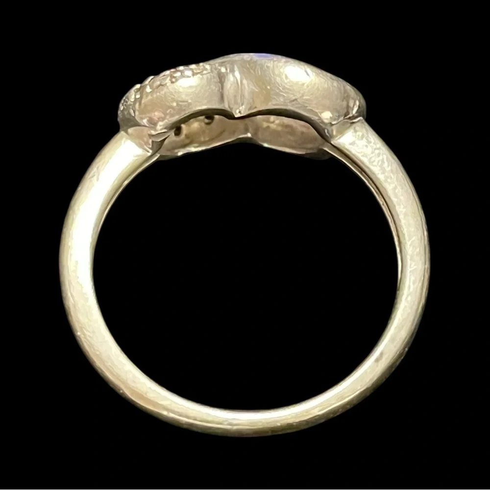 Beautiful 925 Silver and Diamond Infinity Knot Ring SIZE 6 3/4